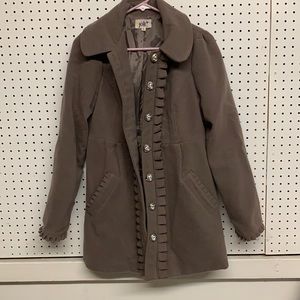 Jolt coat medium taupe with bow back